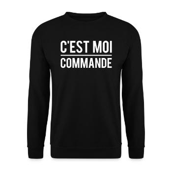 C'est moi qui commande chef patron humour - Sweat-shirt Unisexe - noir - Devant - Alina (178cm) & Michal (187cm)