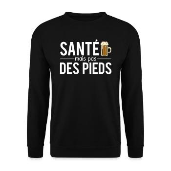 Santé mais pas des pieds bière humour - Sweat-shirt Unisexe - noir - Devant - Alina (178cm) & Michal (187cm)