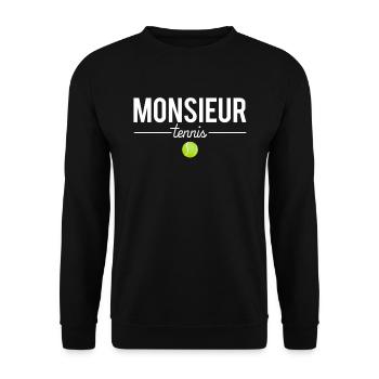 Monsieur tennis blague amateur tennis sport humour - Sweat-shirt Unisexe - noir - Devant - Alina (178cm) & Michal (187cm)