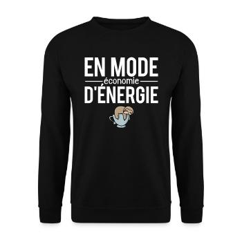 En mode économie d'énergie paresseux flemmard - Sweat-shirt Unisexe - noir - Devant - Alina (178cm) & Michal (187cm)