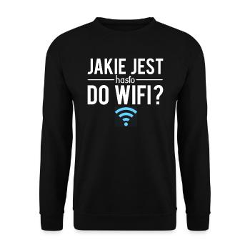 Jakie jest haslo do wifi polonais humour - Sweat-shirt Unisexe - noir - Devant - Alina (178cm) & Michal (187cm)