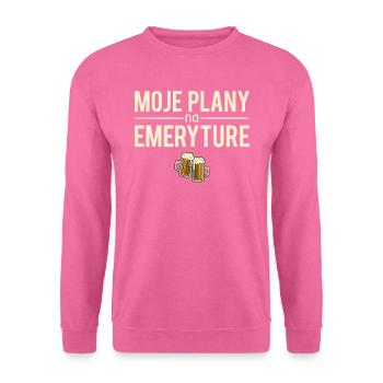 Moje plany na emeryture piwo piwosz - Sweat-shirt Unisexe - rose - Devant