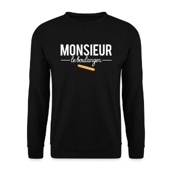 Monsieur le boulanger meilleur boulanger humour - Sweat-shirt Unisexe - noir - Devant - Alina (178cm) & Michal (187cm)
