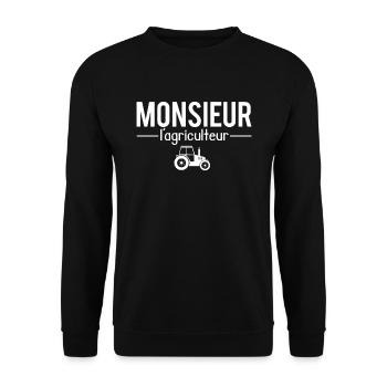 Monsieur l'agriculteur meilleur agriculteur humour - Sweat-shirt Unisexe - noir - Devant - Alina (178cm) & Michal (187cm)