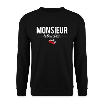 Monsieur le bricoleur réparer bricolage humour - Sweat-shirt Unisexe - noir - Devant - Alina (178cm) & Michal (187cm)