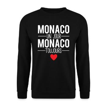 Monaco un jour monaco toujours - Sweat-shirt Unisexe - noir - Devant - Alina (178cm) & Michal (187cm)