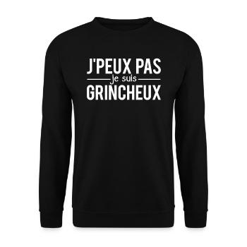 J'peux pas je suis grincheux humour - Sweat-shirt Unisexe - noir - Devant - Alina (178cm) & Michal (187cm)