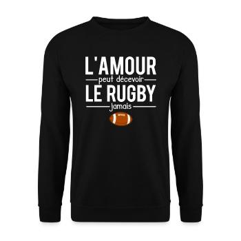 L'amour peut décevoir le rugby jamais sport humour - Sweat-shirt Unisexe - noir - Devant - Alina (178cm) & Michal (187cm)