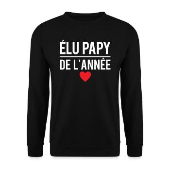 Élu papy de l'année meilleur grand-père - Sweat-shirt Unisexe - noir - Devant - Alina (178cm) & Michal (187cm)