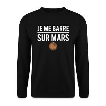 J'en ai marre je me barre sur mars planète espace - Sweat-shirt Unisexe - noir - Devant - Alina (178cm) & Michal (187cm)