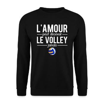 L'amour peut décevoir le volley jamais volleyball - Sweat-shirt Unisexe - noir - Devant - Alina (178cm) & Michal (187cm)