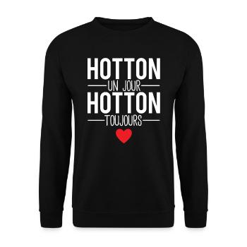 Hotton un jour hotton toujours ville belgique - Sweat-shirt Unisexe - noir - Devant - Alina (178cm) & Michal (187cm)