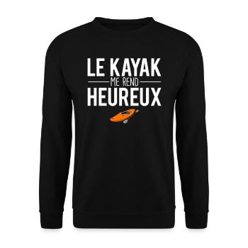 Le kayak me rend heureux humour kayakiste - Sweat-shirt Unisexe - noir - Devant - Alina (178cm) & Michal (187cm)