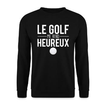 Le golf me rend heureux joueur golf humour - Sweat-shirt Unisexe - noir - Devant - Alina (178cm) & Michal (187cm)