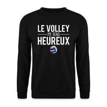 Le volley me rend heureux volleyball sport humour - Sweat-shirt Unisexe - noir - Devant - Alina (178cm) & Michal (187cm)