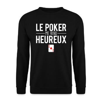 Le poker me rend heureux jeu de cartes - Sweat-shirt Unisexe - noir - Devant - Alina (178cm) & Michal (187cm)