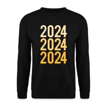 Bonne Année 2024 Nouvel An Nouvelle Année - Sweat-shirt Unisexe - noir - Devant - Alina (178cm) & Michal (187cm)