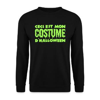Ceci est mon costume d'halloween déguisement drôle - Sweat-shirt Unisexe - noir - Devant - Alina (178cm) & Michal (187cm)