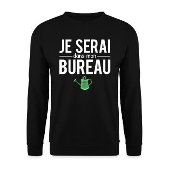 Je serai dans mon bureau cadeau jardinier humour - Sweat-shirt Unisexe - noir - Devant - Alina (178cm) & Michal (187cm)