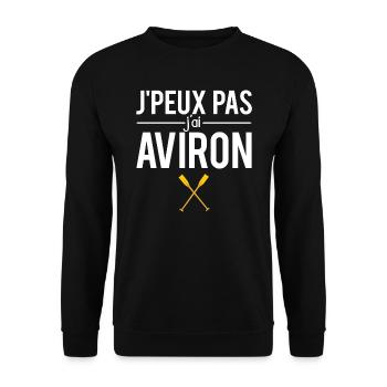 J'peux pas j'ai aviron passionné sport nautique - Sweat-shirt Unisexe - noir - Devant - Alina (178cm) & Michal (187cm)