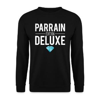 Parrain édition deluxe meilleure parrain humour - Sweat-shirt Unisexe - noir - Devant - Alina (178cm) & Michal (187cm)