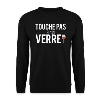 Touche pas à mon verre vin vigne vigneron - Sweat-shirt Unisexe - noir - Devant - Alina (178cm) & Michal (187cm)