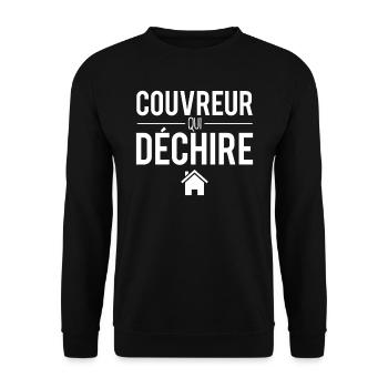 Couvreur qui déchire blague meilleur couvreur - Sweat-shirt Unisexe - noir - Devant - Alina (178cm) & Michal (187cm)