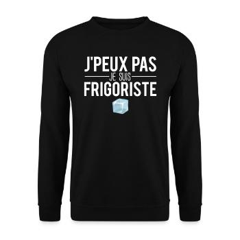 J'peux pas je suis frigoriste métier profession - Sweat-shirt Unisexe - noir - Devant - Alina (178cm) & Michal (187cm)