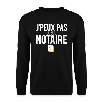 J'peux pas je suis notaire blague notaire humour - Sweat-shirt Unisexe - noir - Devant - Alina (178cm) & Michal (187cm)