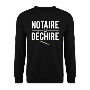 Notaire qui déchire cadeau meilleur notaire humour - Sweat-shirt Unisexe - noir - Devant - Alina (178cm) & Michal (187cm)