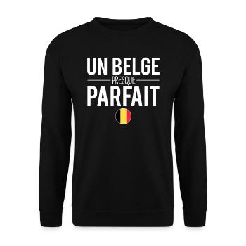 Un belge presque parfait blague belgique humour - Sweat-shirt Unisexe - noir - Devant - Alina (178cm) & Michal (187cm)