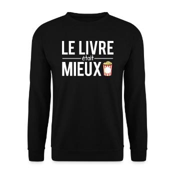 Le livre était mieux lecture film cinéma - Sweat-shirt Unisexe - noir - Devant - Alina (178cm) & Michal (187cm)