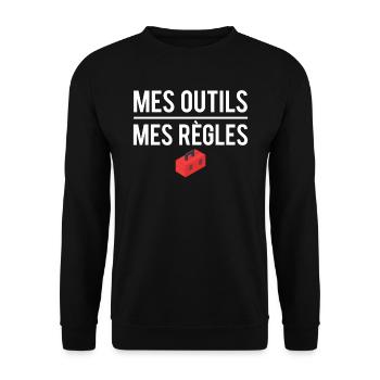 Mes outils mes règles cadeau bricoleur humour - Sweat-shirt Unisexe - noir - Devant - Alina (178cm) & Michal (187cm)