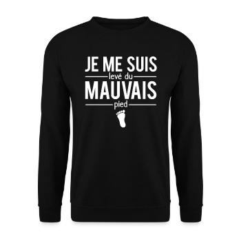 Je me suis levé du mauvais pied grincheux humour - Sweat-shirt Unisexe - noir - Devant - Alina (178cm) & Michal (187cm)