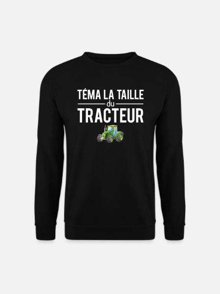Téma la taille du tracteur agriculteur humour - Sweat-shirt Unisexe - noir
