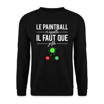 Le paintball m'appelle il faut que je file humour - Sweat-shirt Unisexe - noir - Devant - Alina (178cm) & Michal (187cm)