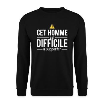 Cet homme est difficile à supporter grincheux - Sweat-shirt Unisexe - noir - Devant - Alina (178cm) & Michal (187cm)