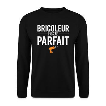 Bricoleur presque parfait cadeau papa bricoleur - Sweat-shirt Unisexe - noir - Devant - Alina (178cm) & Michal (187cm)