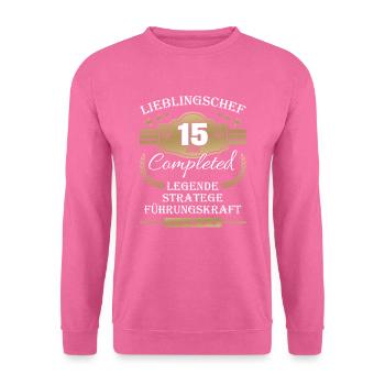 15 Jahre Jubiläum Chef - Unisex Pullover - Pink - Vorne