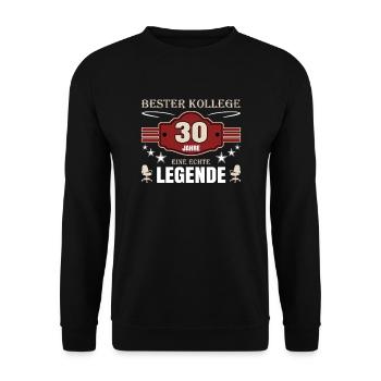 Bester Kollege 30 Jahre Jubiläum - Unisex Pullover - Schwarz - Vorne - Alina (178cm) & Michal (187cm)