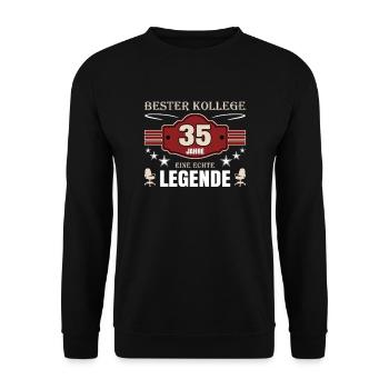 Bester Kollege 35 Jahre Jubiläum - Unisex Pullover - Schwarz - Vorne - Alina (178cm) & Michal (187cm)