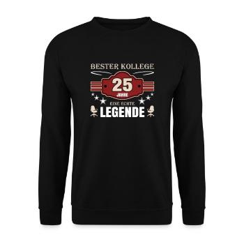 Bester Kollege 25 Jahre Jubiläum - Unisex Pullover - Schwarz - Vorne - Alina (178cm) & Michal (187cm)