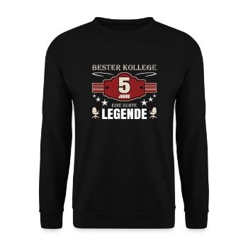 Bester Kollege 5 Jahre Jubiläum - Unisex Pullover - Schwarz - Vorne - Alina (178cm) & Michal (187cm)
