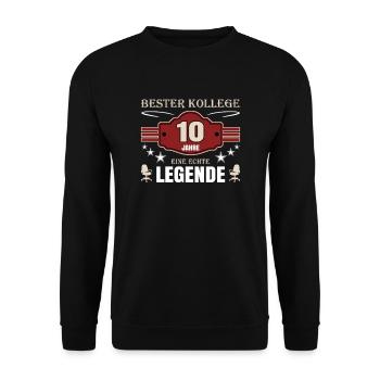 Bester Kollege 10 Jahre Jubiläum - Unisex Pullover - Schwarz - Vorne - Alina (178cm) & Michal (187cm)