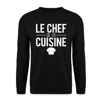 Le chef de la cuisine cadeau cuisinier humour - Sweat-shirt Unisexe - noir - Devant - Alina (178cm) & Michal (187cm)