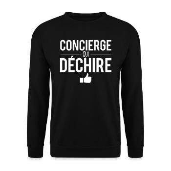 Concierge qui déchire meilleur concierge humour - Sweat-shirt Unisexe - noir - Devant - Alina (178cm) & Michal (187cm)