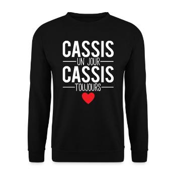 Cassis un jour cassis toujours commune france - Sweat-shirt Unisexe - noir - Devant - Alina (178cm) & Michal (187cm)