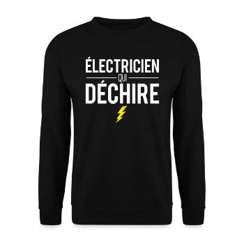 Électricien qui déchire blague métier humour - Sweat-shirt Unisexe - noir - Devant - Alina (178cm) & Michal (187cm)