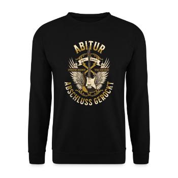 Abitur 2024 Abschluss Gerockt - Unisex Pullover - Schwarz - Vorne - Alina (178cm) & Michal (187cm)