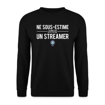 Ne sous estime jamais un streamer streaming humour - Sweat-shirt Unisexe - noir - Devant - Alina (178cm) & Michal (187cm)